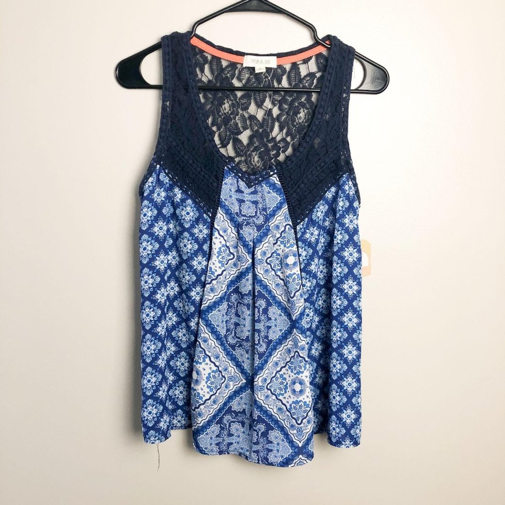 NWT Taylor & Sage Mixed Print Tank Top